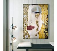 Gustav Klimt Classic Art - Cuadro de pared (50 x 70 cm), diseño de lágrimas doradas