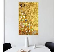 Gustav Klimt «Expectativa, 1905» - Lienzo impreso, pintura, obra de arte famosa, póster, imagen, decoración de pared, decoración del hogar (70 x 120 cm, sin marco)