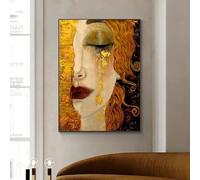 Gustav Klimt Freya Lágrimas Beso Figura Pintura Arte Carteles Escandinavos Lienzo Pintura Sala de estar Pintura Decorativa 30x45cm Sin Marco