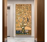 Gustav Klimt Pintura dorada sobre lienzo Impresiones Retro Clásico Arte de la pared Imágenes para la sala de estar Decoración del hogar Lienzo grande Arte de la pared 60x122cm/24x48in