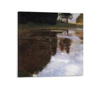 Gustav Klimt - Póster clásico de estanque tranquilo en el parque de apelación, decoración del hogar, arte para colgar en la pared, cuadros decorativos para dormitorio, estética, 60 x 60 cm
