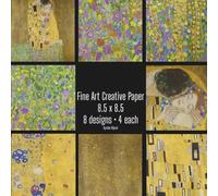 Gustav Klimt The Kiss Fine Art Creative Paper: 8.5 x 8.5 Decorative Craft Paper Book for Collage, Cardmaking, Mixed Media & Journaling | 8 Designs, 4 Each, 32 Pages Double-Sided