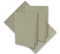 Gustav NEUSER Tarjetas plegables de estilo vintage, tamaño DIN A6, 105 x 148 mm, papel kraft reciclado, color marrón arena, 220 g/m², 250 carten, gris