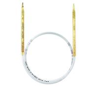 Gustav Selter GmbH + Co. KG Aguja Circular de plástico con Purpurina Dorada, 120cm x 7.0mm