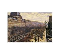 Gustave Caillebotte The Boulevard Des Italiens in Paris - Póster decorativo impreso en lienzo para decoración de pared, ideal para salas de estar, dormitorios, oficinas y decoración del hogar, 50 x 75