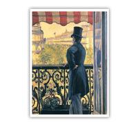 Gustave Caillebotte Un hombre en un balcón Grabado en lienzo Obra maestra vintage Impresionismo francés Pintura Reproducción del póster Decoración de pared Decoración de arte sin marco 50x65cm
