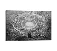 Gustave Dore - Lienzo decorativo para pared, diseño de La rosa blanca, Visiōn of The Empyrean, de comedia divina, 30 x 45 cm