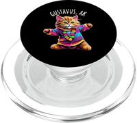 Gustavus Alaska USA Divertido Lindo Colorido diseño de Gato Bailando PopSockets PopGrip para MagSafe