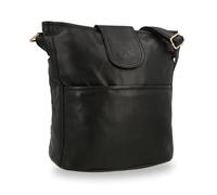 Gusti Bolso bandolera Leder para mujer, negro: bolso de cuero hecho a mano con compartimento para AirTag, diseño vintage, tamaño mediano, ideal para el día a día, la oficina y las compras.