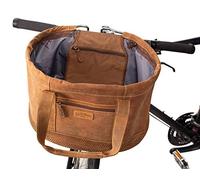 Gusti Cesta de Manillar -Egan B. Cesta de Manillar Cesta de Bicicleta Cesta extraíble Cesta de Picnic con Cuero marrón Klickfix