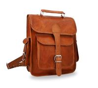 Gusti Cuero Mochila Vintage Piel de Cabra - Retro para Trabajo Universidad Oficina 30x25x12cm - Estilo Elegante Resistente Mujer Hombre