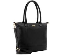 Gusti Leder Shopper Mia - Funda de piel con bolsillo con cremallera, correa extraíble y compartimento para portátil de 15 pulgadas, ideal para el día a día y la oficina, negro (schwarz 1), 36.6 x 36.1