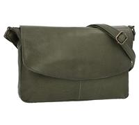 Gusti Maisie - Bolso bandolera de piel para mujer, estilo vintage, con cremallera y correa, verde, 27 x 20 x 5 cm