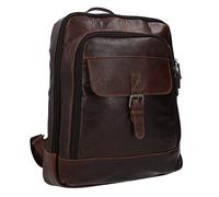 Gusti Mochila de piel - Niki Business mochila para ordenador portátil, mochila urbana, mochila de día, color marrón, piel para mujer y hombre, unisex, marrón