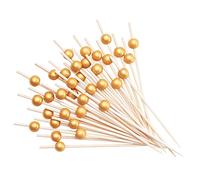 GUSTO [150 unidades] Pinchos de cóctel y palillos de dientes para aperitivos y bebidas, palillos de madera de 4.7 pulgadas