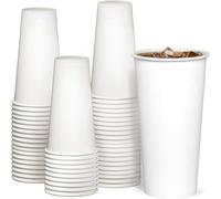 GUSTO [20 oz. - 600 ml - 100 Unidades Vasos de Papel Blancos Desechables, Vasos para Café Caliente - Vasos Ecológicos para Bebidas Calientes - Formerly Comfy Package