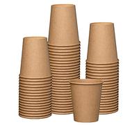 GUSTO [8 oz. - 240 ml - 100 unidades Vasos desechables de papel kraft, vasos para café caliente marrón sin blanquear - Vasos ecológicos - Formerly Comfy Package