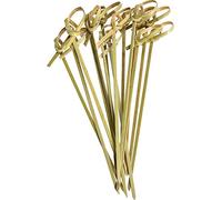 GUSTO Palillos de bambú con nudo - Palillos de cóctel de 4.75 pulgadas, pinchos de aperitivos y palillos de dientes para aperitivos, frutas, sándwiches - (Paquete anteriormente cómodo) (300)