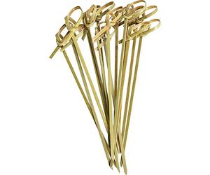 GUSTO Palillos de bambú con nudo - Palillos de cóctel de 4.75 pulgadas, pinchos de aperitivos y palillos de dientes para aperitivos, frutas, sándwiches - (Paquete anteriormente cómodo) (300)