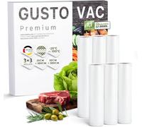 GustoVac Película de envasado al vacío: 6 rollos de película al vacío: 3x20x300 cm + 3x30x300 cm, resistente al aroma, rollos de película para sellador al vacío - Sous Vide