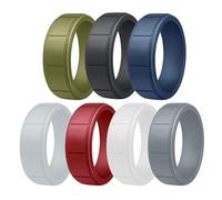 GUSXPPD 7 Pcs Anillo De Silicona De Los Hombres, Anillos De Boda De Goma Para Los Hombres, El Anillo De Compromiso De Caucho (11)