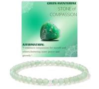 GUSXPPD Pulseras de cristal curativo con piedras naturales, pulsera curativa, pulseras de cuentas, pulsera de cristal para la ansiedad, ideal para cumpleaños y Navidad (Aventurina verde)