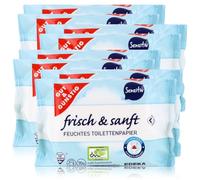 Gut & Günstig 8 paquetes (560 hojas) de papel higiénico húmedo, paquete de 8 unidades con aloe vera