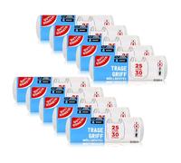 Gut & Günstig Bolsas de basura con asa, 25 litros, 30 unidades por rollo, resistentes a desgarros y a prueba de líquidos, producto y embalaje reciclables (10 unidades)