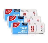 Gut & Günstig Bolsas de Basura Con Asa de 25 L - 3 Paquetes (90 Unidades) Resistentes y Herméticas a Los Líquidos