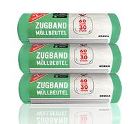 Gut & Günstig Bolsas de basura de 60 L (30 unidades) - Pack de 3 - Resistente a roturas y a prueba de líquidos (3 x 30 unidades)