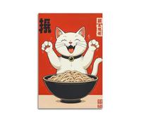 GUTAITER Póster de fideos de la suerte, patas felices, arte de pared moderno para decoración de habitación, 20 x 30 cm, estilo sin marco
