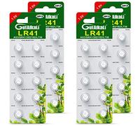 GutAlkaLi 40 Pilas de botón alcalinas AG3 LR41, 1,5 V, sin Mercurio