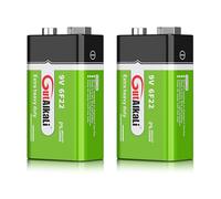 GutAlkaLi Batería de bloque de 9 V, 2 unidades, Longlife Power para detector de humo, detector de incendios y fuego, micrófono 6lr61 6F22 PP3 MN1604