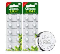 GutAlkaLi LR41 - Paquete de 20 pilas AG3 de 1,5 V para relojes, audífonos, glucómetro, llaveros y dispositivos electrónicos pequeños, la química de óxido de plata proporciona un voltaje estable y una