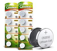 GutAlkaLi Pilas de botón CR2032 de Litio CR2032, 3 V, 10 Unidades, Litio CR 2032