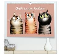 Gute Laune Katzen (hochwertiger Premium Wandkalender 2026 DIN A2 quer), Kunstdruck in Hochglanz: Durch das Jahr mit lustigen Katzenillustrationen