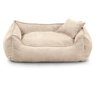 Gutekissen Cama para perros Lucky, cojín para perros pequeños y grandes, cama lavable con relleno de espuma de poliuretano y funda extraíble (crema, L - 90 x 75)