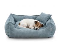 Gutekissen Cama para perros Lucky, cojín para perros pequeños y grandes, cama lavable con relleno de espuma de poliuretano y funda extraíble (azul, S - 65 x 55)