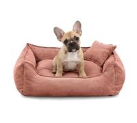 Gutekissen Cama para perros Lucky, cojín para perros pequeños y grandes, cama lavable con relleno de espuma de poliuretano y funda extraíble (melocotón, M - 80 x 65)