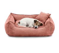 Gutekissen Cama para perros Lucky, cojín para perros pequeños y grandes, cama lavable con relleno de espuma de poliuretano y funda extraíble (melocotón, S - 65 x 55)