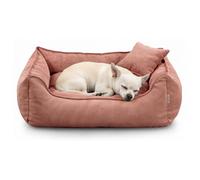 Gutekissen Cama para perros Lucky, cojín para perros pequeños y grandes, cama lavable con relleno de espuma de poliuretano y funda extraíble (melocotón, XS - 55 x 40)
