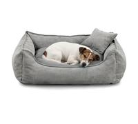 Gutekissen Cama para perros Lucky, cojín para perros pequeños y grandes, cama lavable con relleno de espuma de poliuretano y funda extraíble (gris, S - 65 x 55)