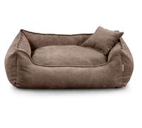 Gutekissen Cama para perros Lucky, cojín para perros pequeños y grandes, cama lavable con relleno de espuma de poliuretano y funda extraíble (marrón, 3XL - 130 x 110)