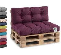 Gutekissen® Cojines para Palets - Sofá Palets Jardín - Asiento Y Respaldo - Exterior E Interior - Muebles De Palets Tamaños - PPI (Set (Asiento 120x80 +Respaldo 120x40), Violeta)
