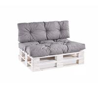 Gutekissen® Cojines para Palets - Sofá Palets Jardín - Asiento Y Respaldo - Exterior E Interior - Muebles De Palets Tamaños - PPI (Set (Asiento 120x80 +Respaldo 120x40), Gris)