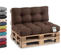 Gutekissen® Cojines para Palets - Sofá Palets Jardín - Asiento Y Respaldo - Exterior E Interior - Muebles De Palets Tamaños - PPI (Set (Asiento 120x80 +Respaldo 120x40), Marrón)