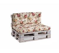 Gutekissen® Cojines para Palets - Sofá Palets Jardín - Asiento Y Respaldo - Exterior E Interior - Muebles De Palets Tamaños - PPI (Set (Asiento 120x80 +Respaldo 120x40), Flores 4)