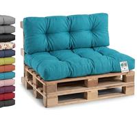 Gutekissen® Cojines para Palets - Sofá Palets Jardín - Asiento Y Respaldo - Exterior E Interior - Muebles De Palets Tamaños - PPI (Set (Asiento 120x80 +Respaldo 120x40), Azul Cielo)