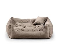 Gutekissen® Exklusiv Stoff Hundebett Hundeliege Hundekissen Hundeliege Hundeliege Hundeliege - Langlebige Materialien und hohe Qualität Basel XS-3XL (S-65x55, Marrón)