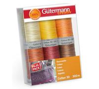 Gutermann 0 Hilo Conjunto, Algodón, Rojo/Amarillo, 300m, 600